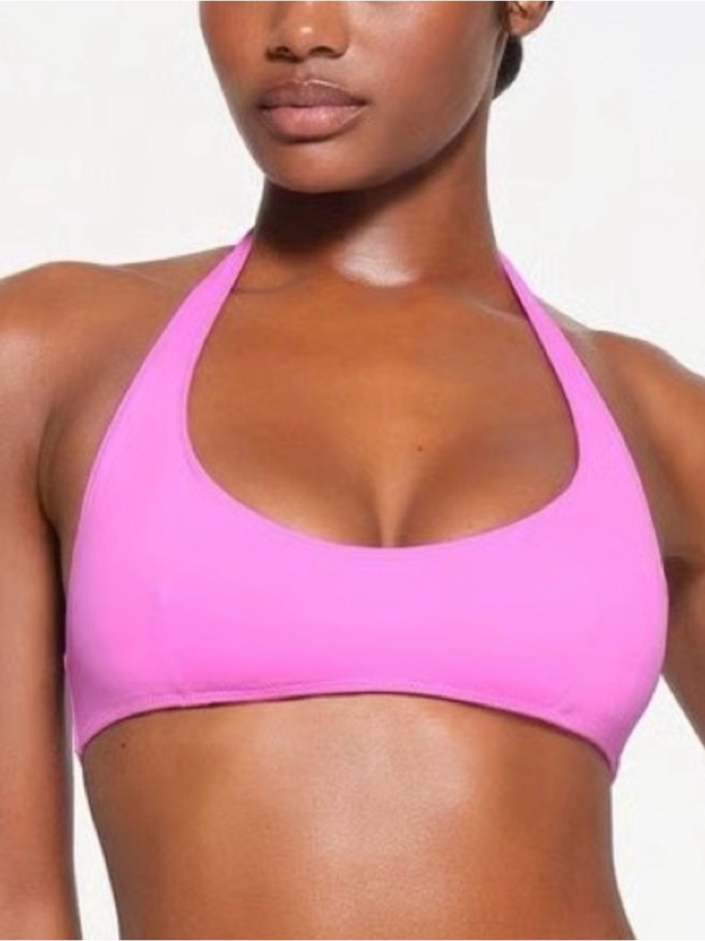 SKIMS Halter Scoop Bikini Top in Neon Orchid Pink NWT size XL